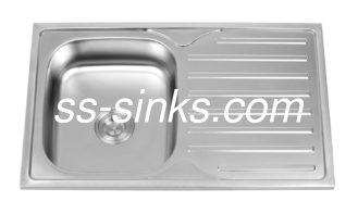 OEM ขนาด Topmount ห้องครัว Sink Singl Bowl กับ Drainboard ขนาดตู้ขั้นต่ํา 33 นิ้ว