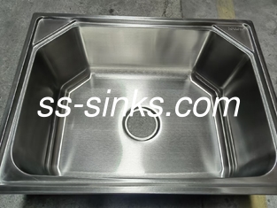ด้านบน Mount ขนาดใหญ่ Hexagon เหล็กไร้สแตนเลส Single Bowl Sink บน Counter