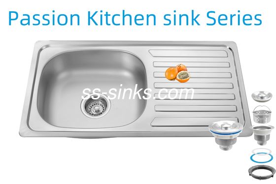 33 X 22 นิ้ว อุปกรณ์ทําความสะอาดห้องครัว พร้อมแผ่นระบายน้ําสแตนเลส 18/10 โครเมียม / นิเคิลและอุปกรณ์เสริม