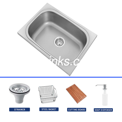 โลหะไร้สแตนเลส Single Sink Square Bowl Design เครื่องตัก / กระเป๋า / มีด / กระดาน / สแตนเลส