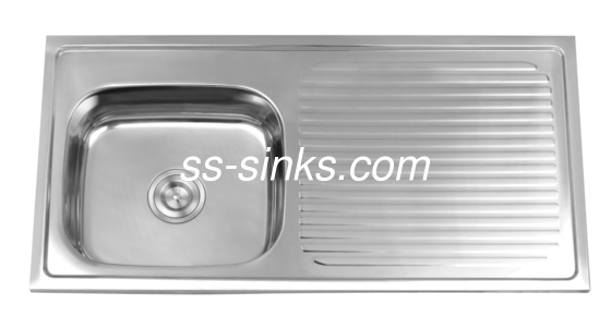 OEM ขนาด Topmount ห้องครัว Sink Singl Bowl กับ Drainboard ขนาดตู้ขั้นต่ํา 33 นิ้ว