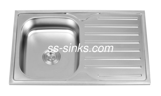 OEM ขนาด Topmount ห้องครัว Sink Singl Bowl กับ Drainboard ขนาดตู้ขั้นต่ํา 33 นิ้ว