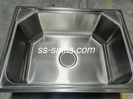 ด้านบน Mount ขนาดใหญ่ Hexagon เหล็กไร้สแตนเลส Single Bowl Sink บน Counter