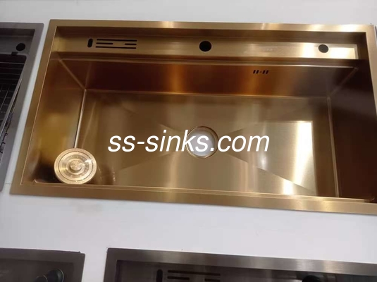 304 สแตนเลส Single Big Bowl Workstation ทําด้วยมือ อ่างล้างครัว