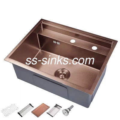 โบรซีน Finish Double Bowl Rectangular Kitchen Sink สแตนเลสสําหรับครัวบ้านที่ทันสมัย
