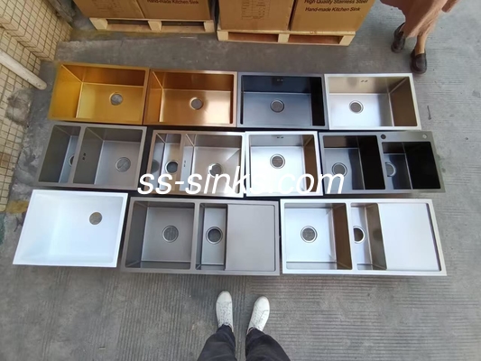 โบรซีน Finish Double Bowl Rectangular Kitchen Sink สแตนเลสสําหรับครัวบ้านที่ทันสมัย
