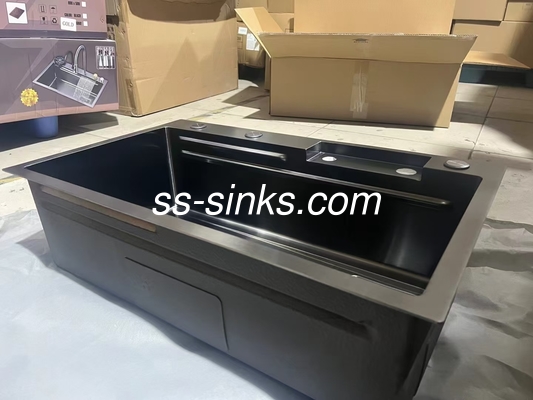 สี่เหลี่ยม Brushed Single Bowl Undermount Sink กับพื้นผิวเรียบและสะอาดง่าย