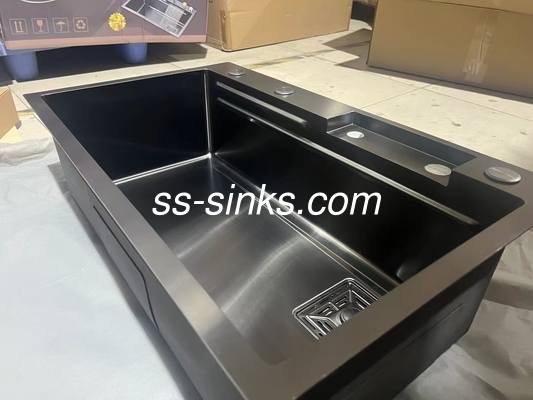 สี่เหลี่ยม Brushed Single Bowl Undermount Sink กับพื้นผิวเรียบและสะอาดง่าย