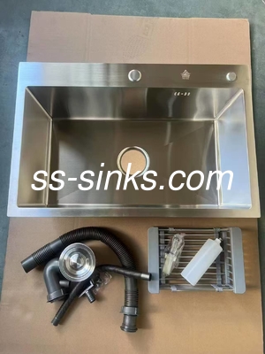 2 ถ้วย เหล็กไร้ขัด Double Bowl Sink Overflow รวมไว้เพื่อการบํารุงรักษาง่าย