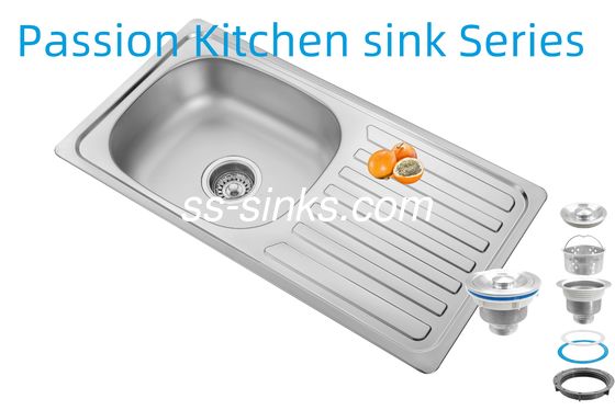 33 X 22 นิ้ว อุปกรณ์ทําความสะอาดห้องครัว พร้อมแผ่นระบายน้ําสแตนเลส 18/10 โครเมียม / นิเคิลและอุปกรณ์เสริม