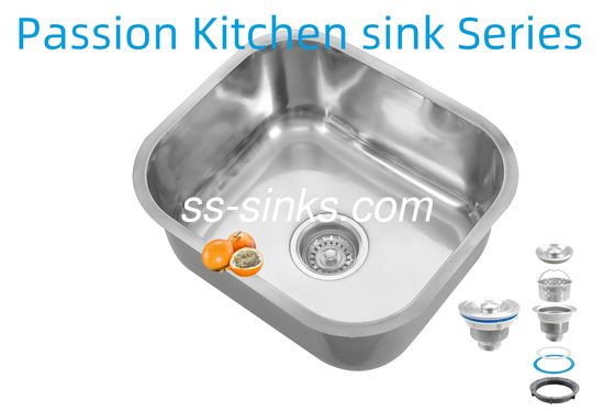 อ่างล้างจานแบบ 2 หลุม สแตนเลสสตีลขัดเงา พร้อมรูติดตั้งก๊อกน้ำ 1 รู พร้อมฝาครอบรูติดตั้งก๊อกน้ำ